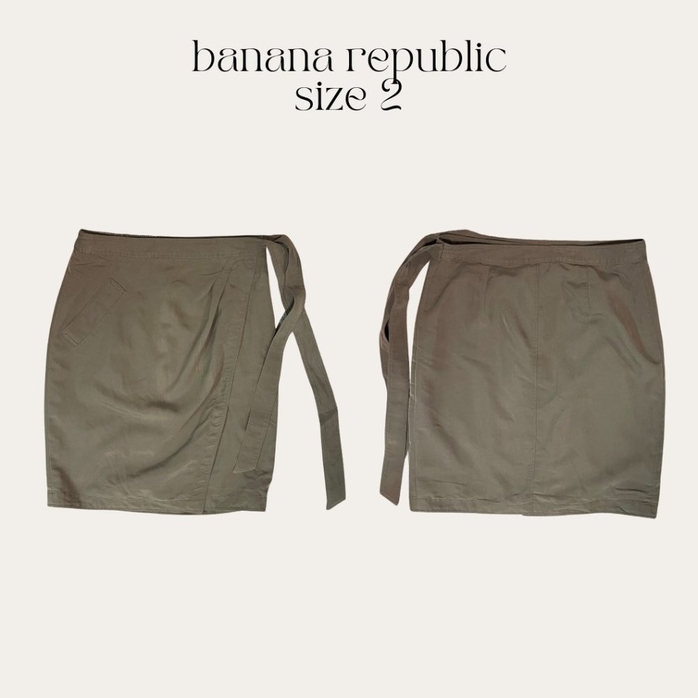 Banana Republic Green Wrap Skirt